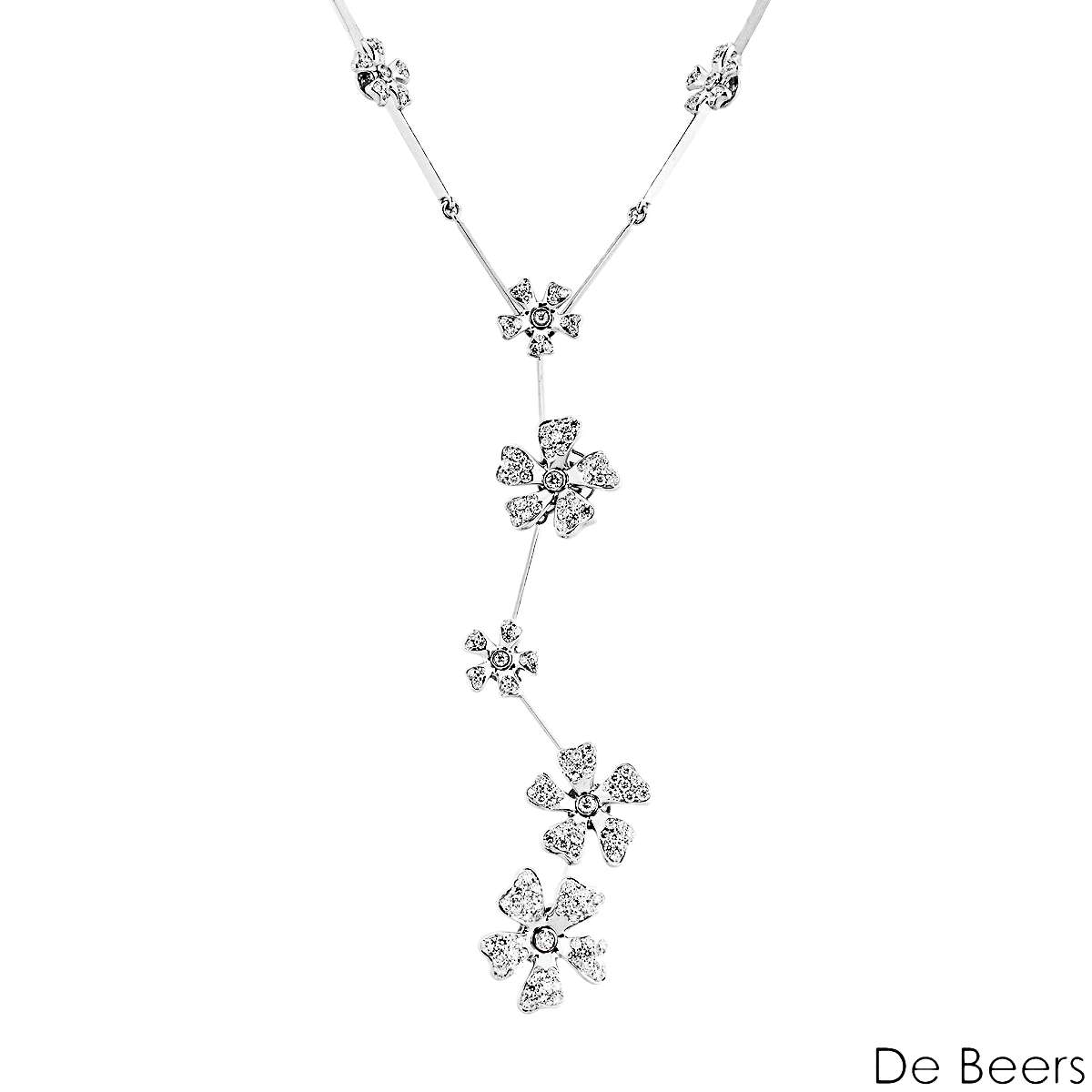 De Beers White Gold Wildflowers Diamond Necklace 2.10ct De Beers White Gold Wildflowers Diamond Necklace 2.10ct